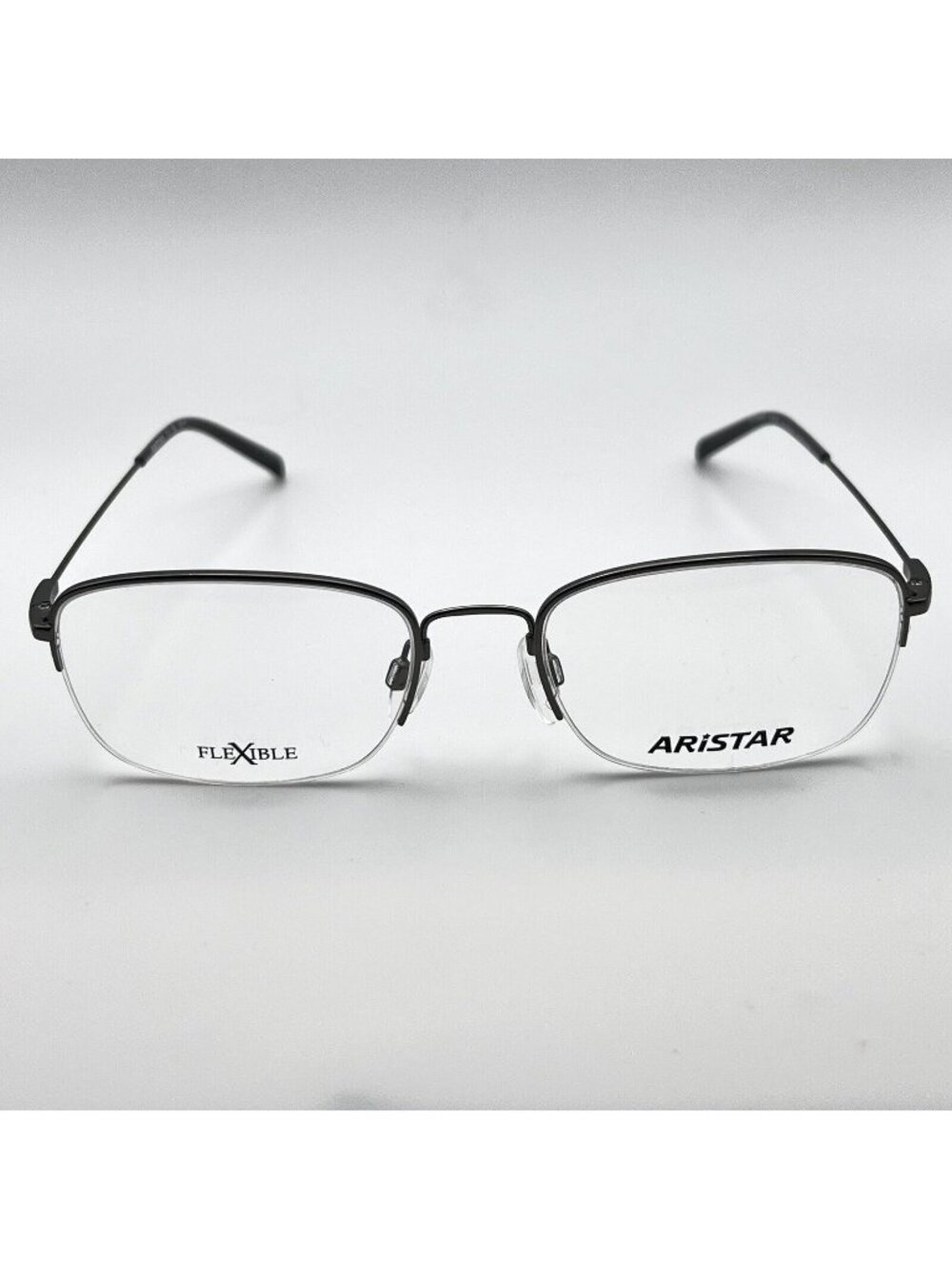 ARISTAR Charmant AR30719 568 Metal Half Rim Eyeglass Frame Flex Silver 53-19-145